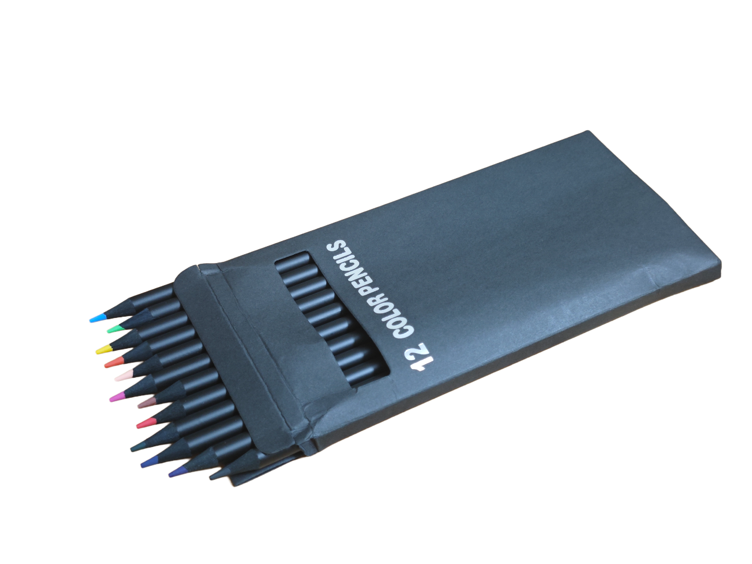 black wood 12pcs color pencils set black wood 12pcs color pencils set